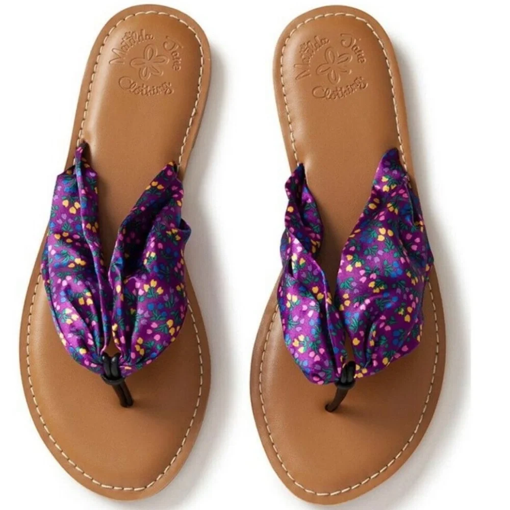 Matilda Jane Purple‎ Brilliant Daydream Toes in the Sand Sandals  Sz 7 NWT