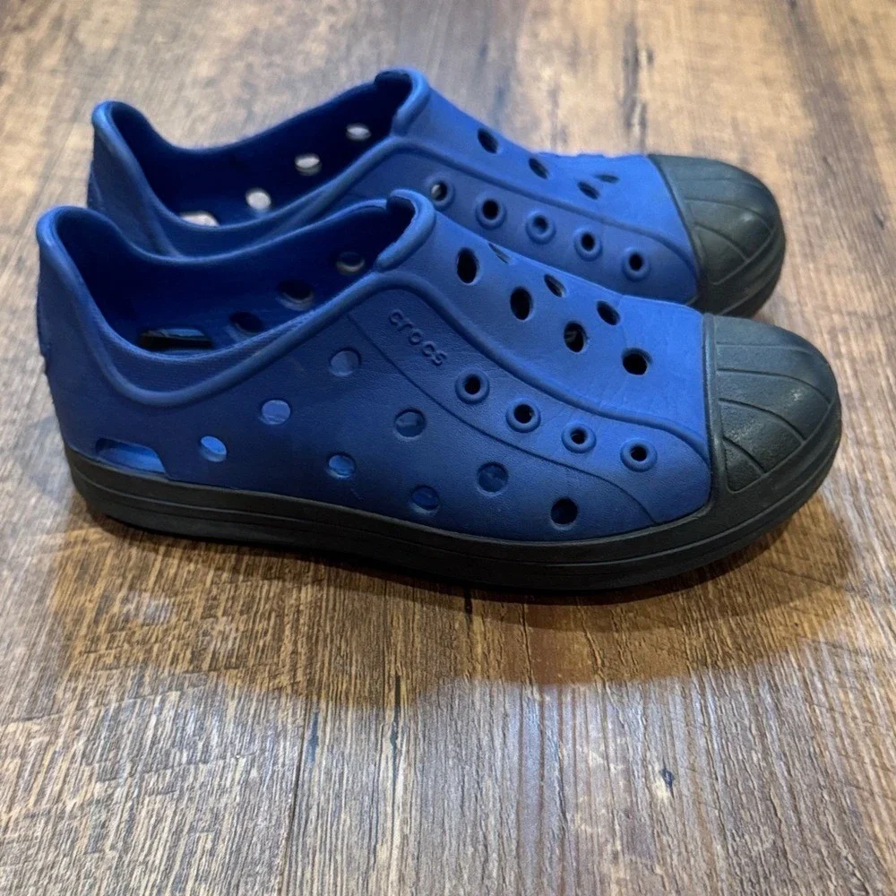 CROCS Blue Water Shoes Kids 12c Slip‎ On Lighweight Pool Beach Grip Sole Summer