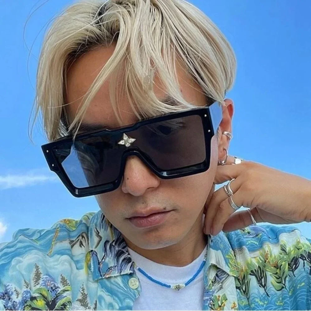 Sunglasses Women Oversized XL Square Flat Top Fashion Rhinestone Shades Lentes‎