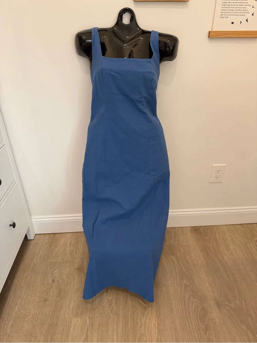 Abercrombie and Fitch Square-Neck Blue Maxi Dress with Wide Straps