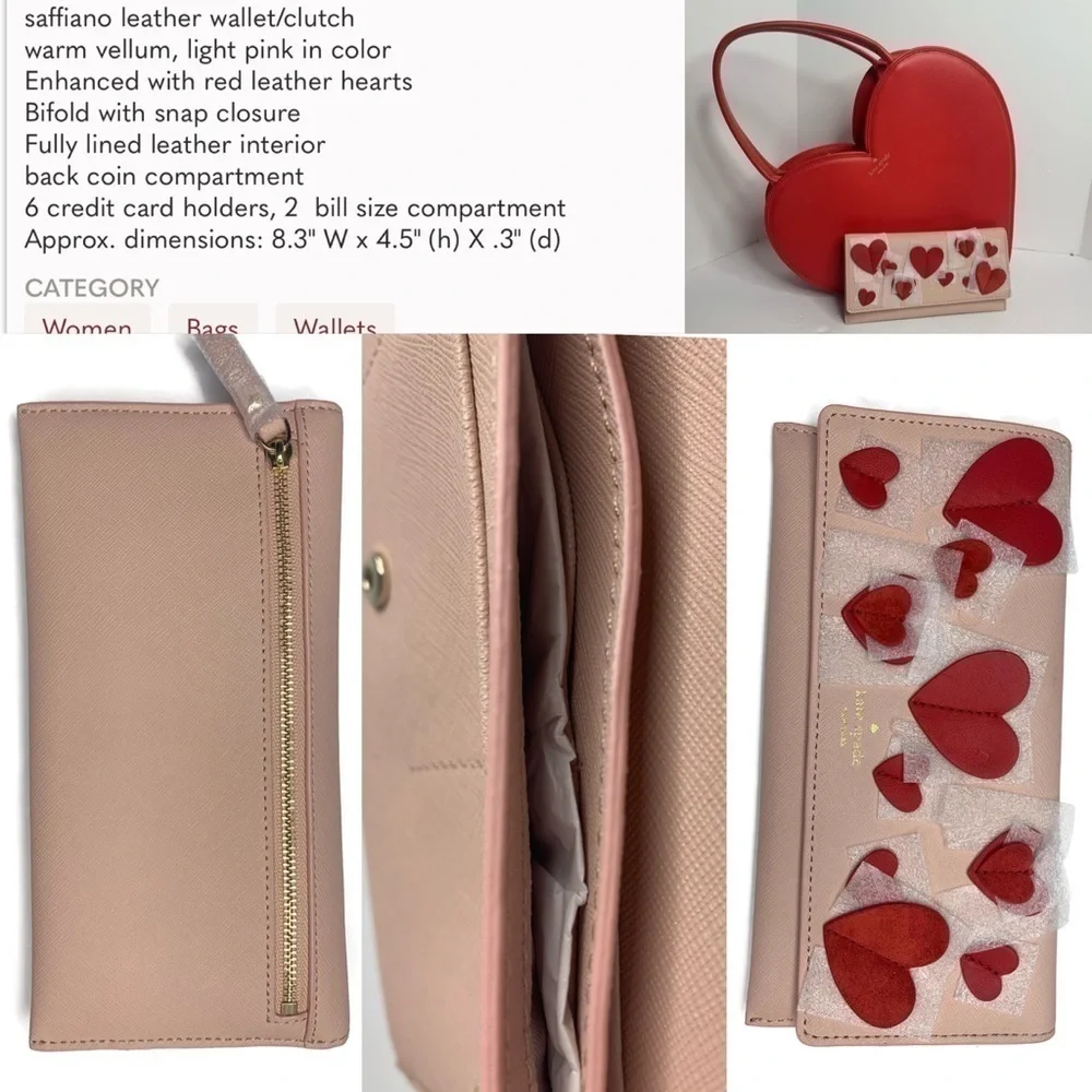Kate Spade Heart Wallet Clutch Valentine’s Gift 💝