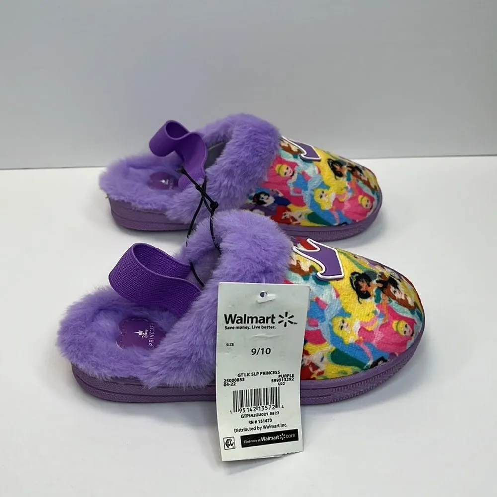 Disney Princess Toddler Girls Fuzzy Cozy Slippers