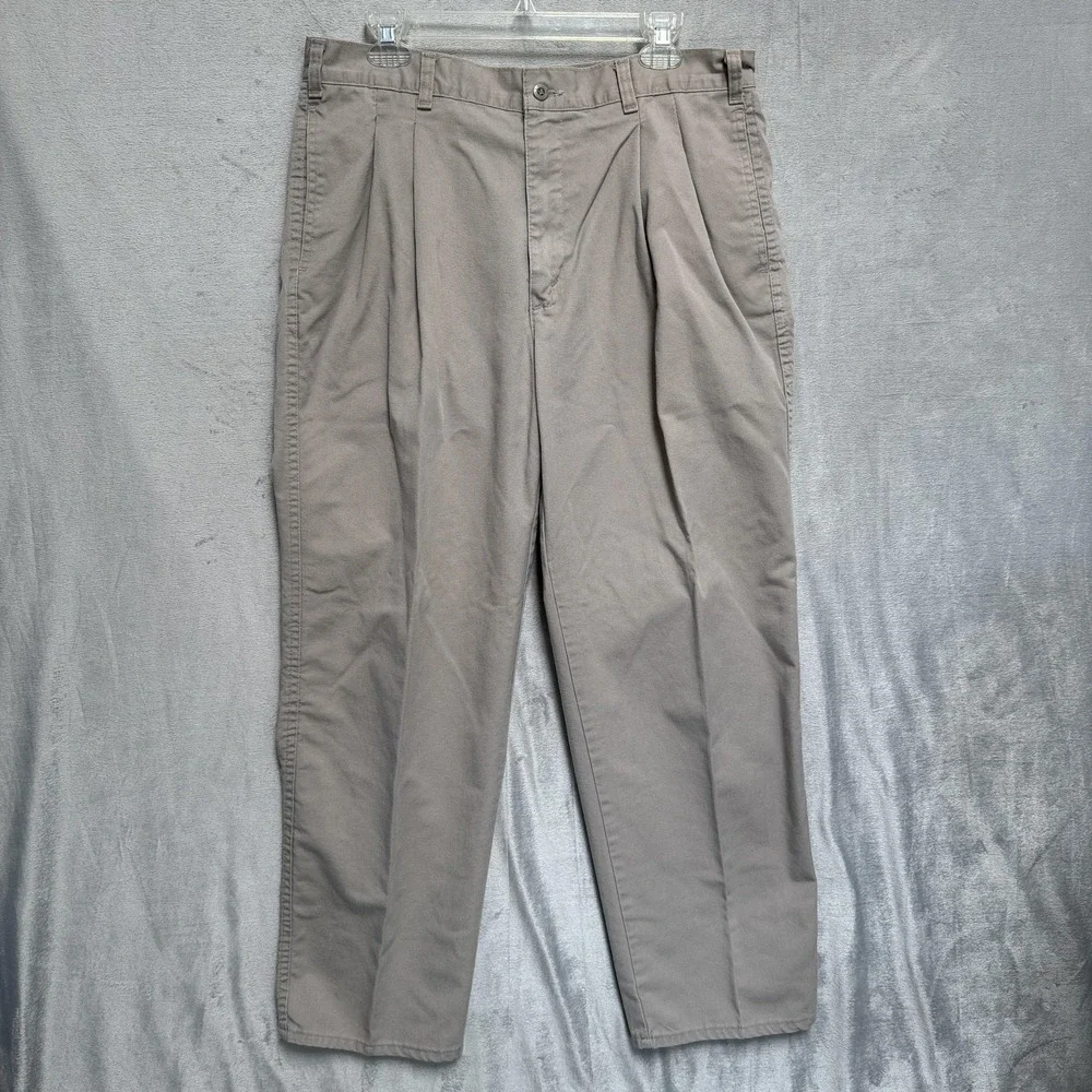 Levis Officer Corps Pants Mens 36x28 Gray Pleated Chino Relaxed Fit‎ Cotton USA