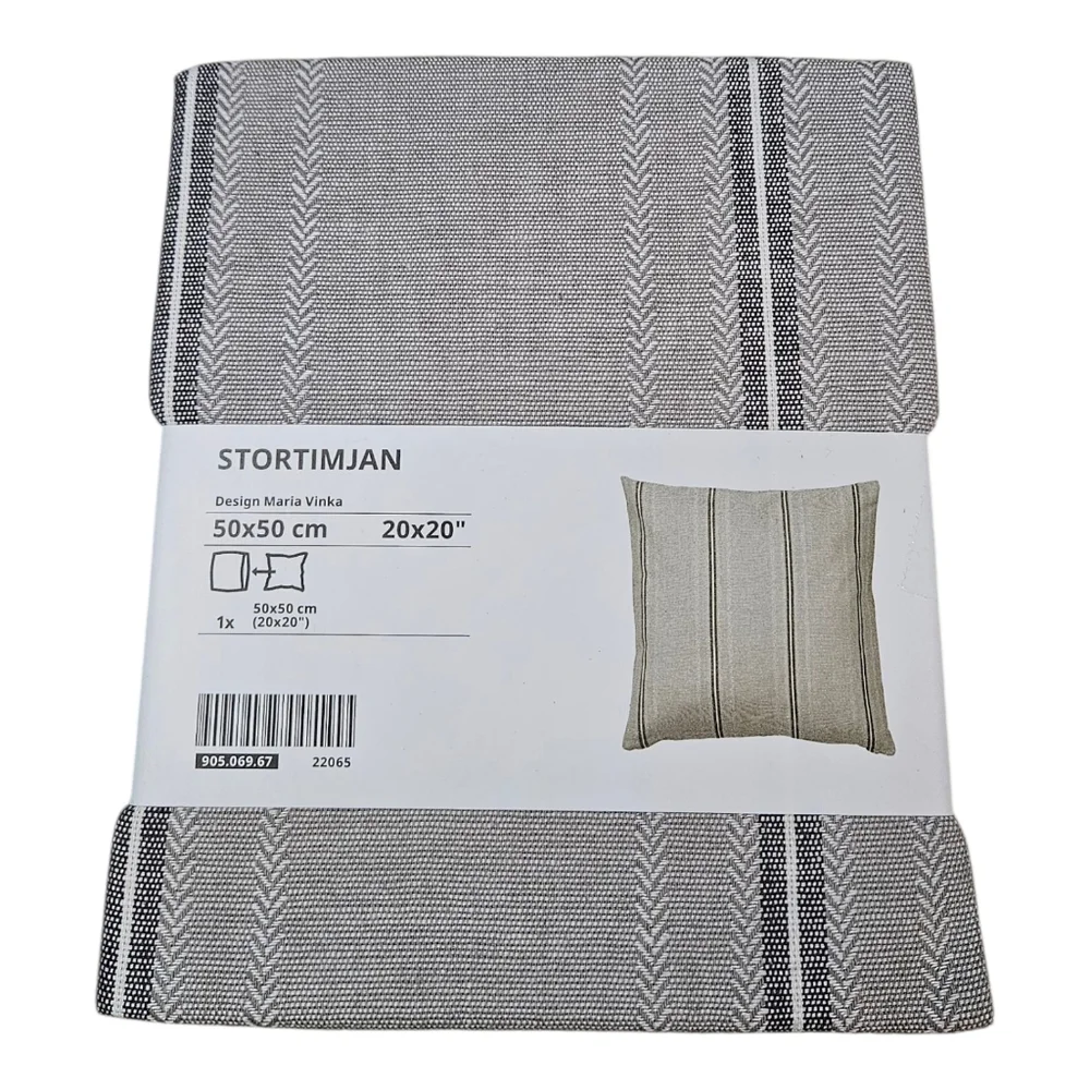 IKEA Stortimjan Cushion Cover NEW Maria Vinka 20X20 Gray White Black