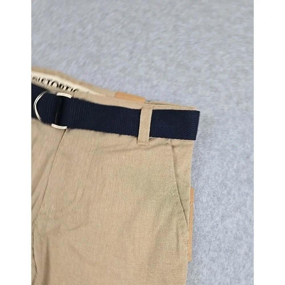 Distortion Short Boys Size 4 Chino Shorts with‎ Belt Bermuda Khaki NWT