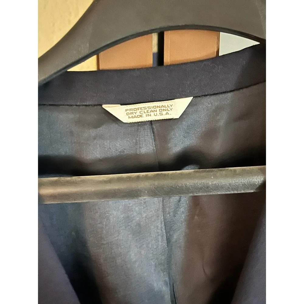 Angelica Career Fashions Coordinates Blazer Mens 44 Short Navy Wool Blend