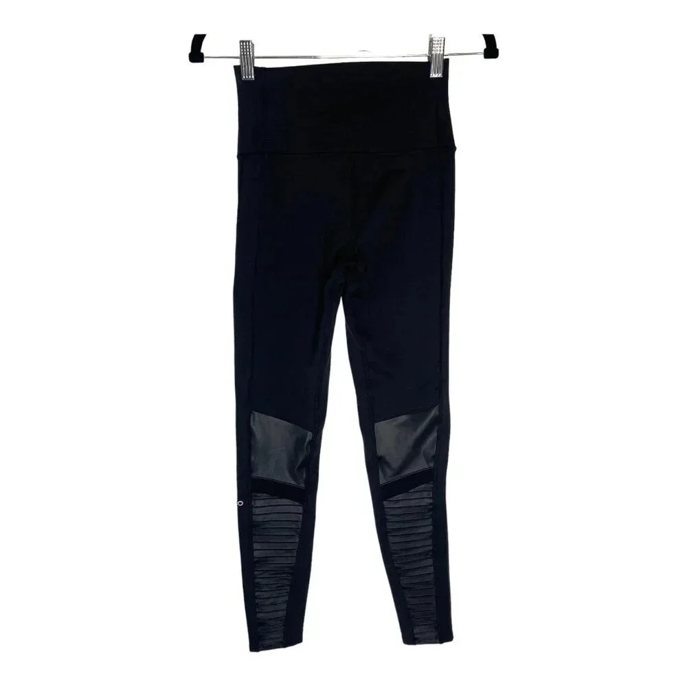 Alo High Waisted Black Moto Leggings-sz Small