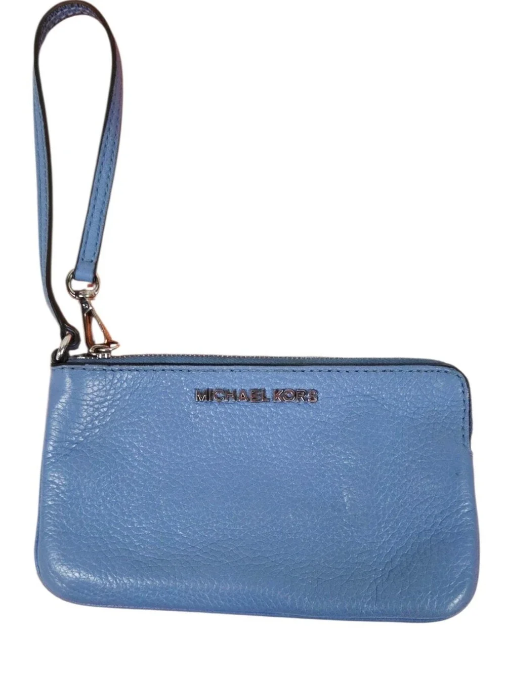 Michael Kors Light Blue Leather Wristlet Clutch
