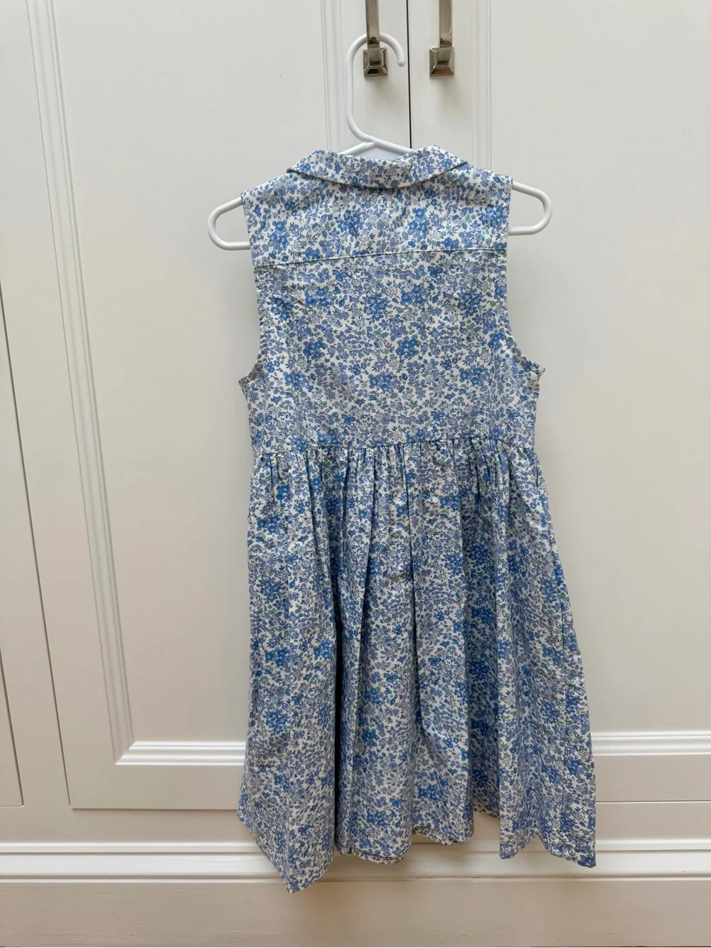Ralph Lauren Blue Floral Sleeveless Peter Pan Collar Dress Girls Size 6 NWT