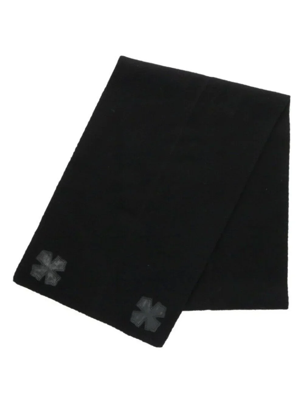Chrome Hearts CH Plus Leather Patch Cashmere Scarf