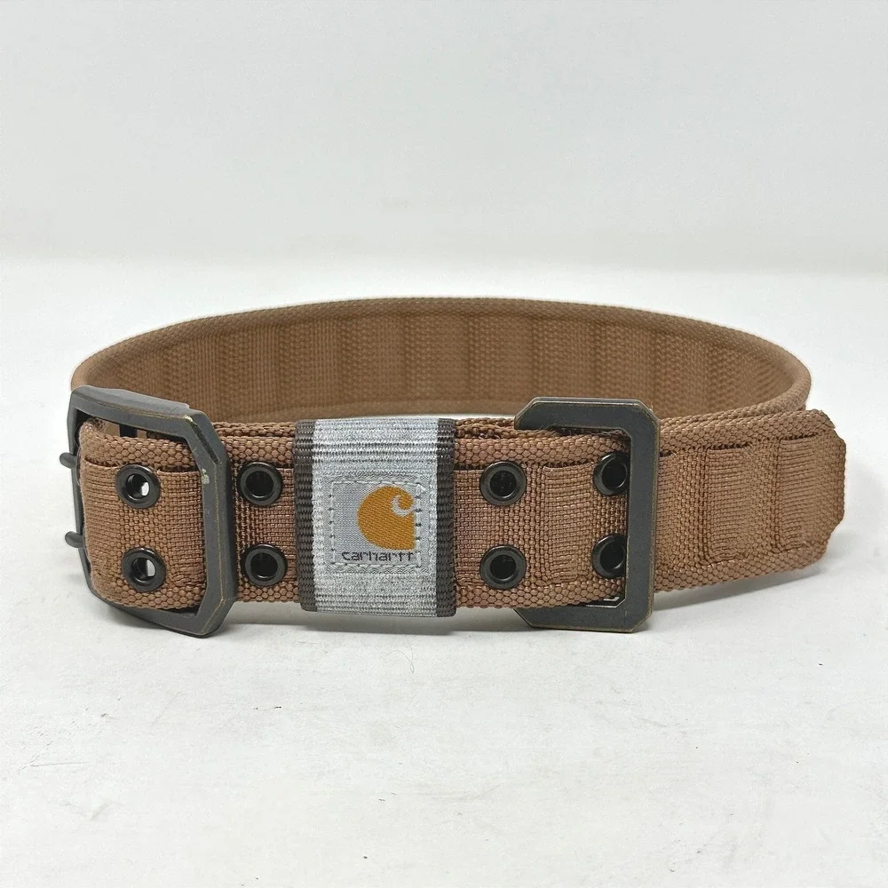 Carhartt Tradesman Dog Collar Brown Heavy Duty Nylon Reflective Large 28 Inch