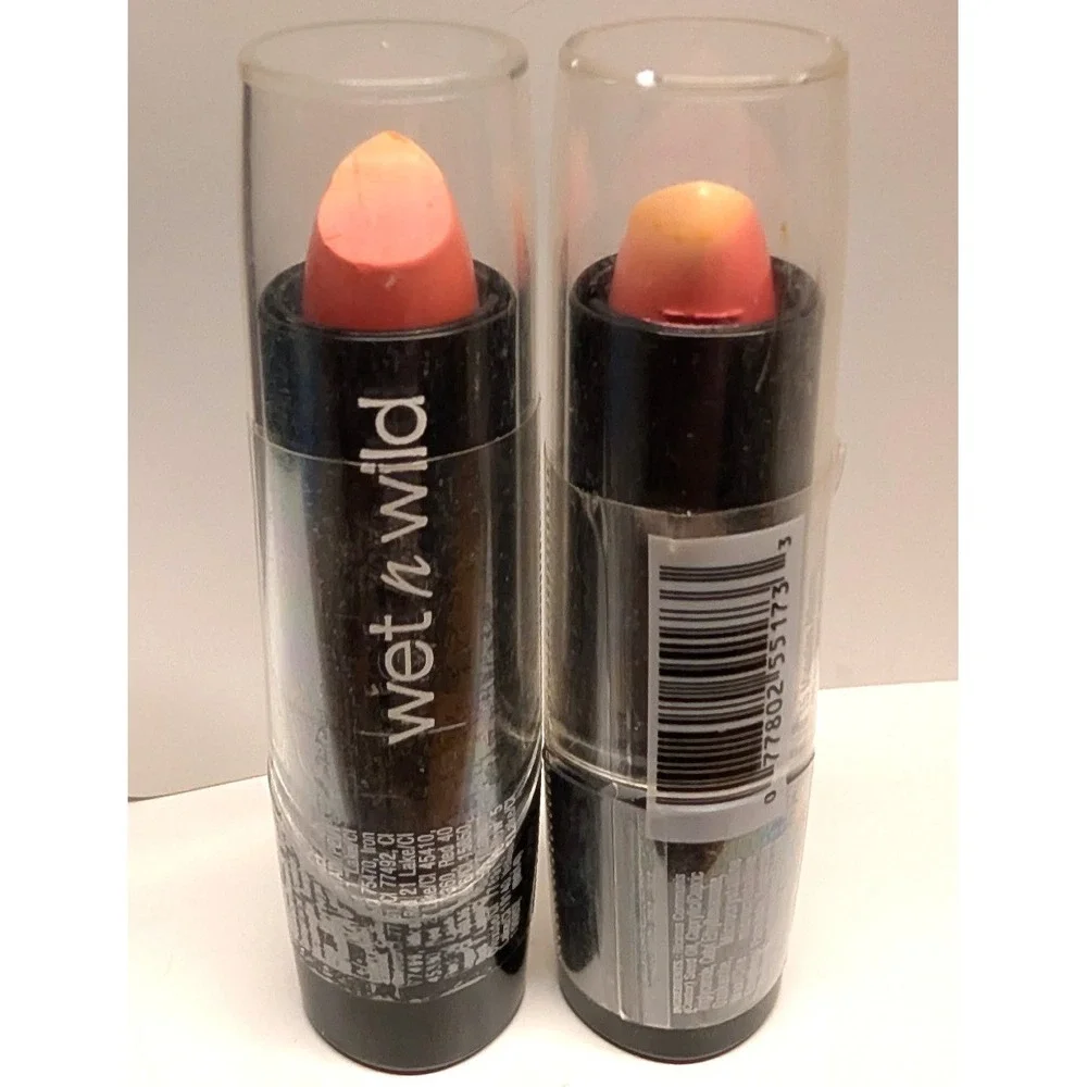 Lot Of 2 DAMAGED TIPs New Wet N Wild Silk Finish Lipstick 517C 15 Minutes Pink