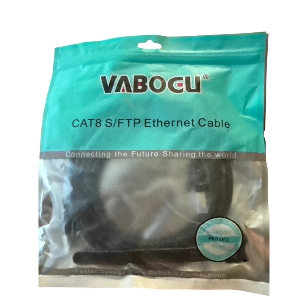 Cat 8 Ethernet Cable High Speed 40Gbps 2000MHz Shielded Network Patch Cord Blac