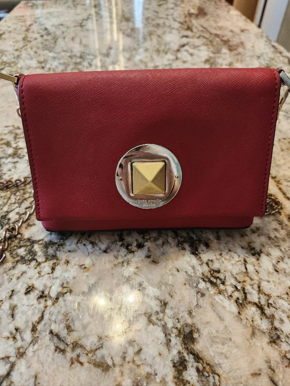 Kate Spade New York Newbury Lane Sally Crossbody Red, Saffiano Leather EUC Purse