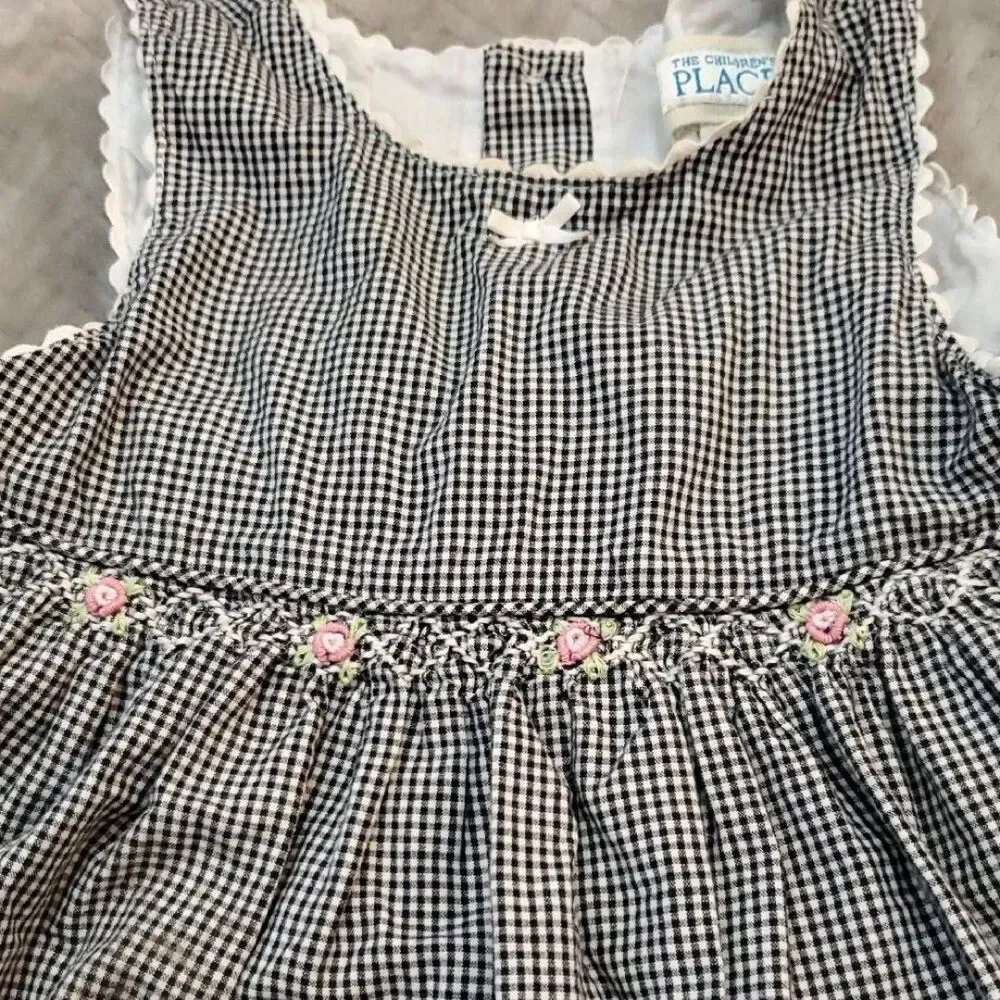 The Children's Place Black and White Checkered Dress Baby 12 Months