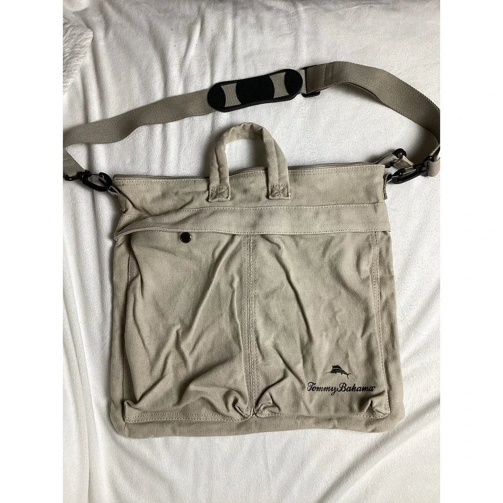 Tommy Bahama fabric( Canvas Cotton) adjustable messenger Men's bag