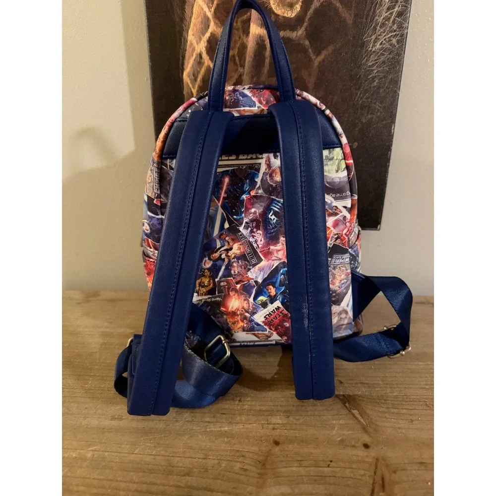 Loungefly Star Wars Original Trilogy Movie Poster Collage Mini Backpack Blue