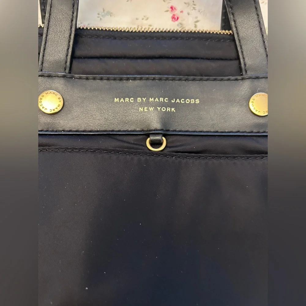 Marc by Marc Jacobs Black Laptop Bag with Gold Hardware