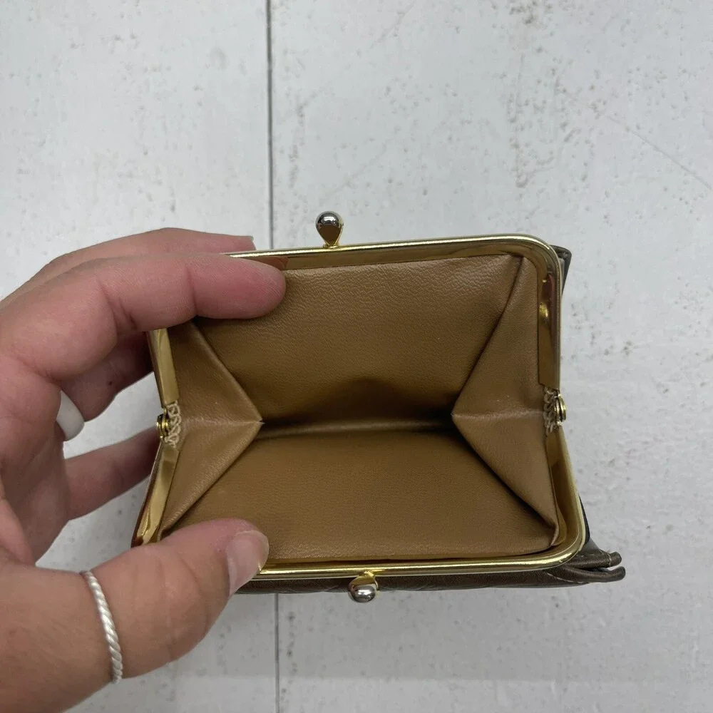 Vintage Rolfs American Classic Brown Cowhide Bi Fold Coin Pouch Wallet