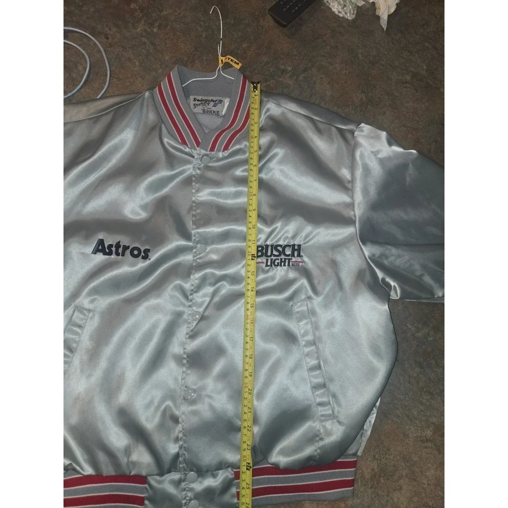 Vintage Swingster Busch Light Astros Satin Jacket XL USA Made Beer Promo