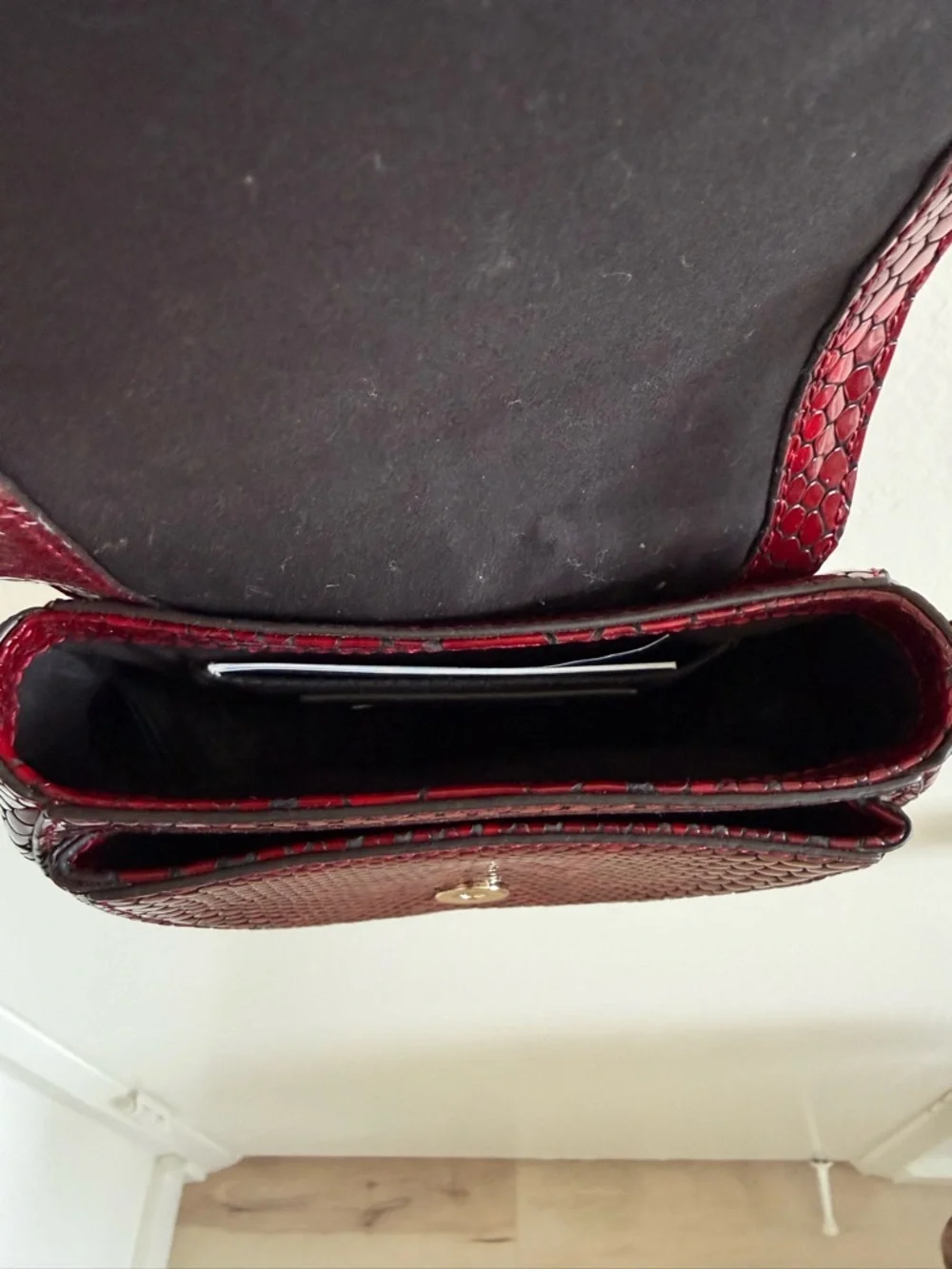 Rebecca Minkoff Maroon Snakeskin Crossbody Bag