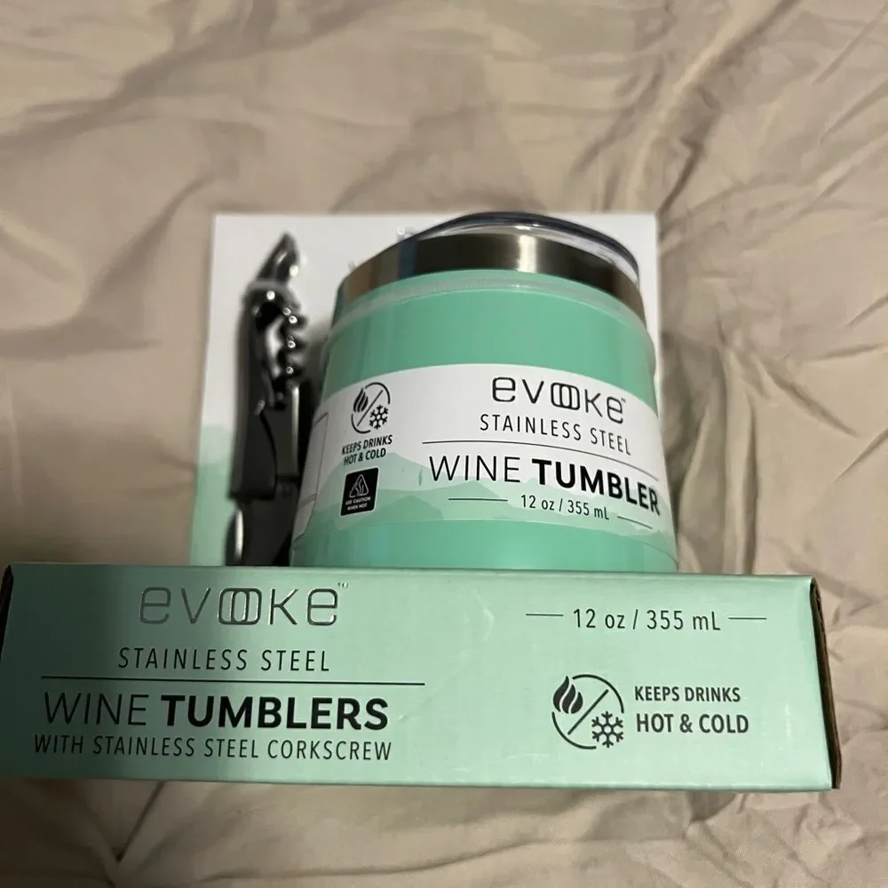 Mint Green Stainless Steel Wine Tumbler Set