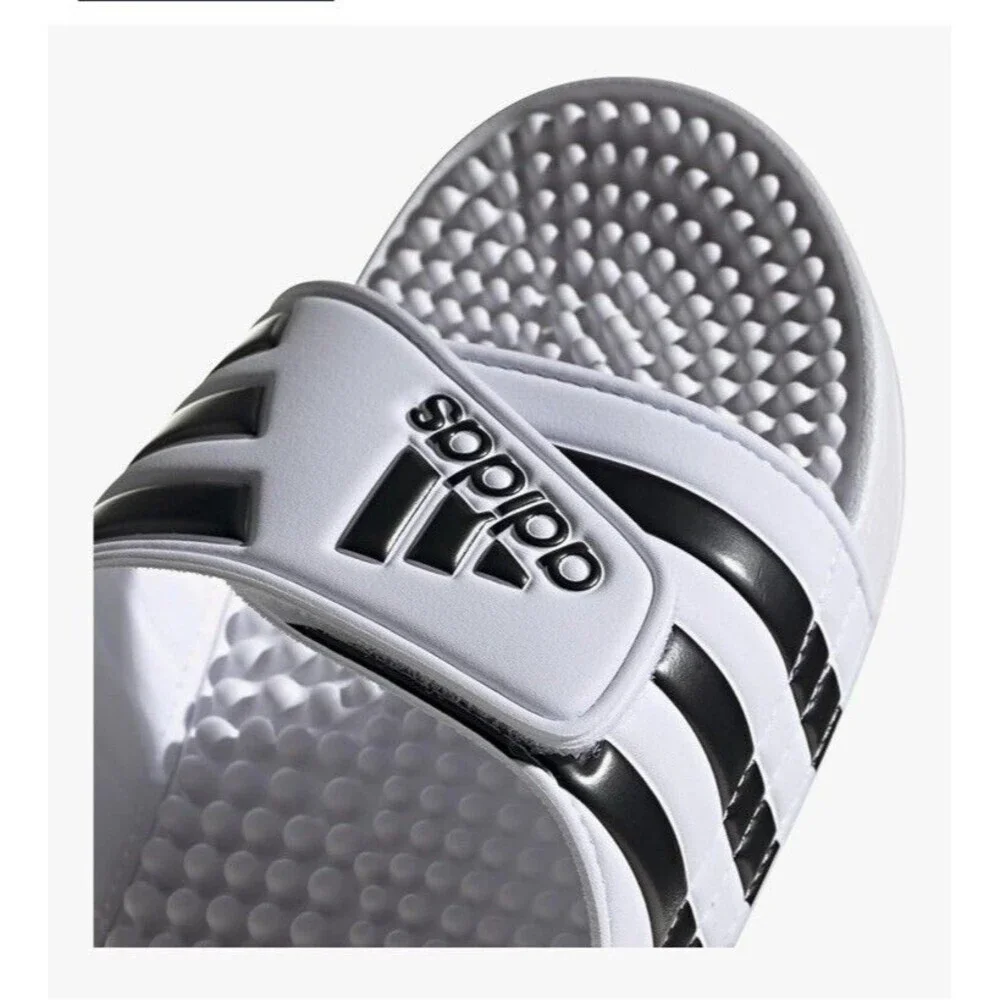 ADIDAS Unisex-Adult Adissage Slides Sandal Size 17 White NEW Beach‎ Pool Shower