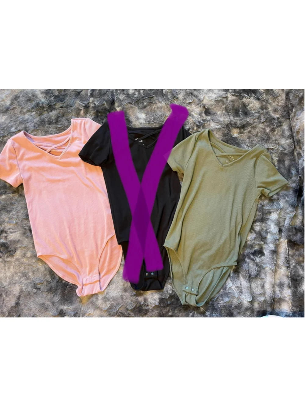 Justice Girls Ribbed Bodysuits (2), Size 10, EUC