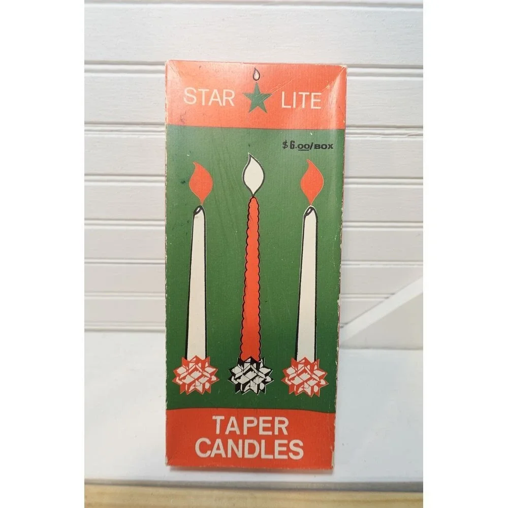 Vintage Christmas Candles‎ White 10