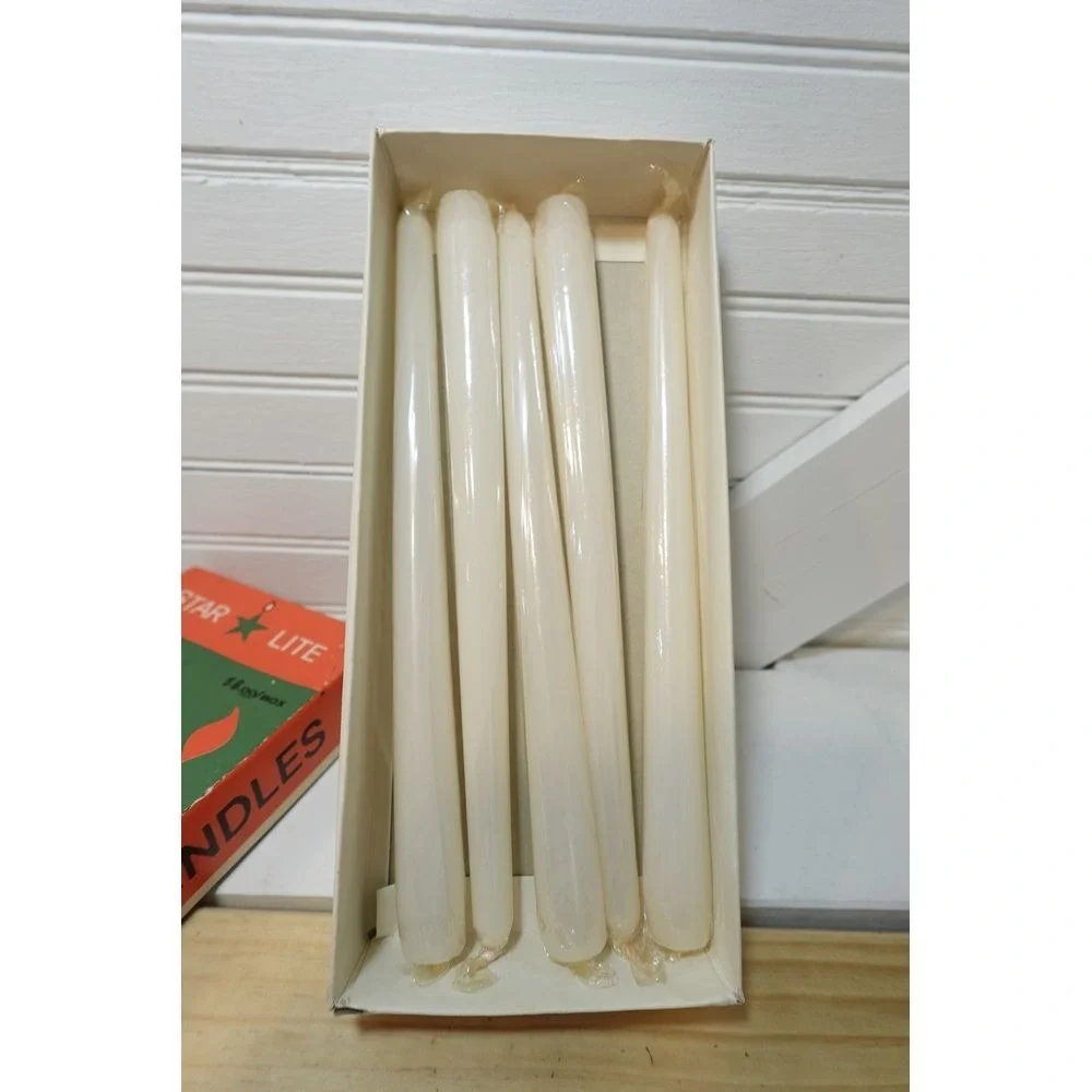 Vintage Christmas Candles‎ White 10