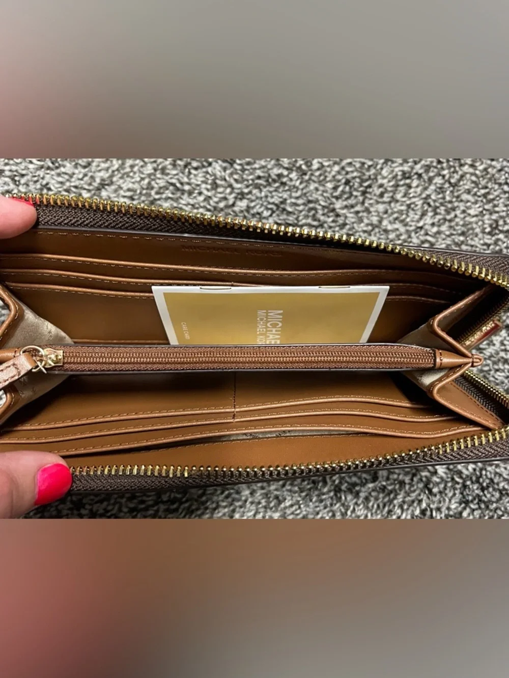NWT Michael Kors quarter zip wallet