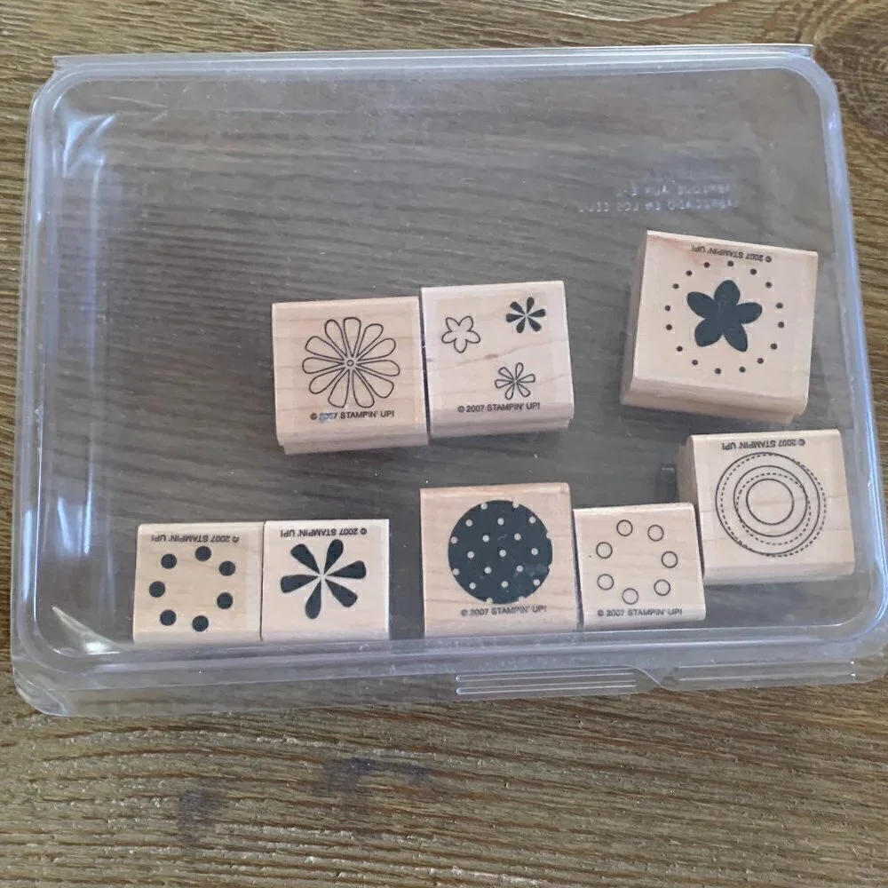 Stampin Up! Polka Dots & Petals Rubber Stamp Set