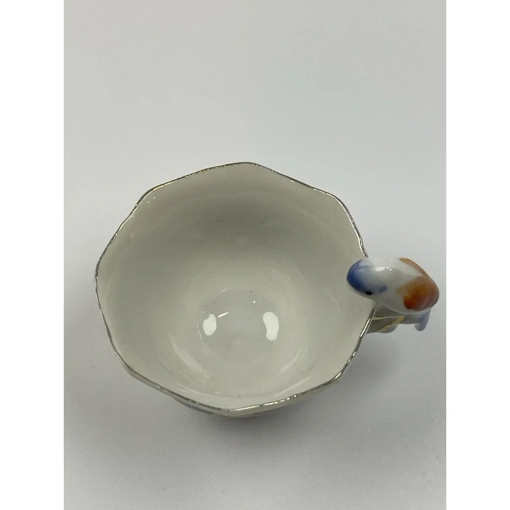 MINIATURE Teacup Colorful‎ Bird Parrot Roses Handpainted in Japan 2