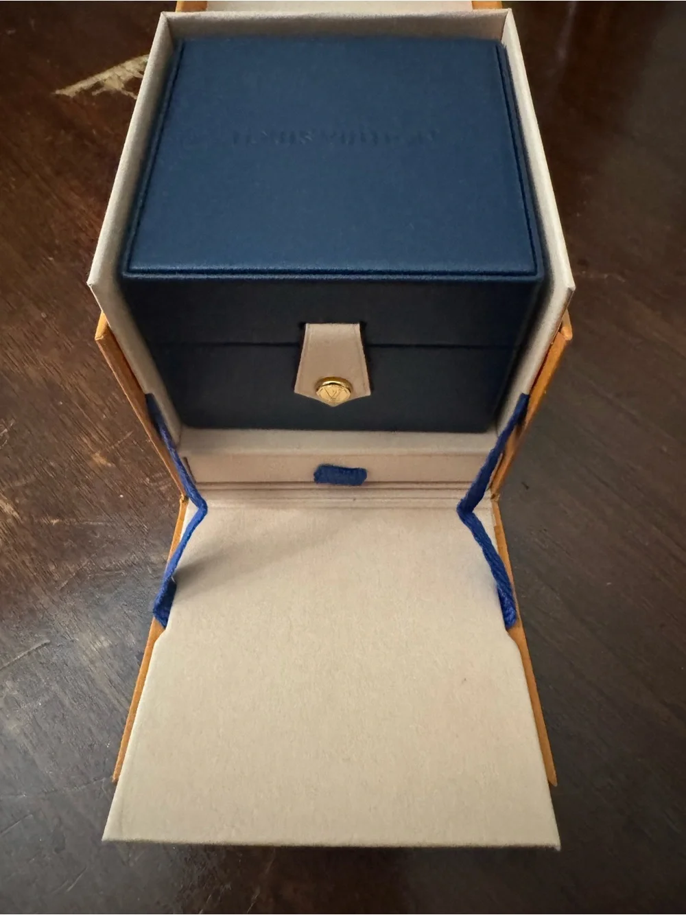Louis Vuitton Tan Box with Navy Logo