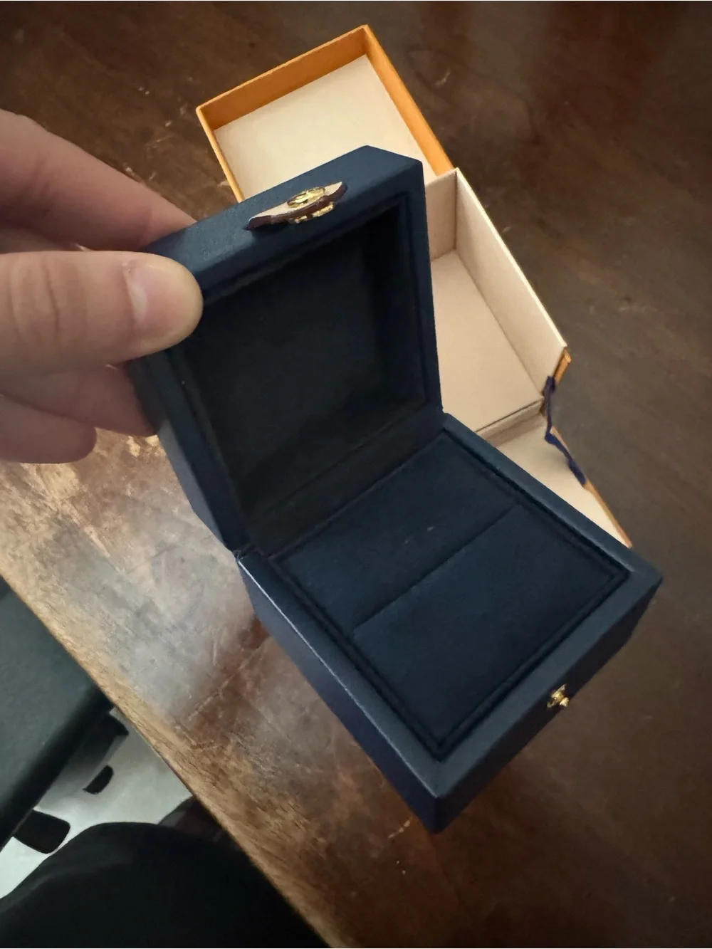 Louis Vuitton Tan Box with Navy Logo