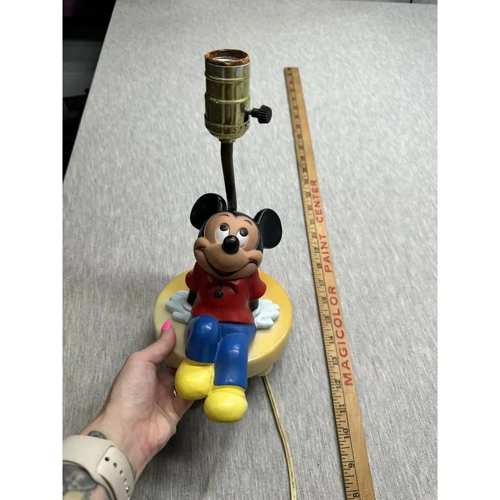 Vintage 1960s Mickey Mouse Table Lamp/Night Light Rubber Walt Disney WORKS GREAT