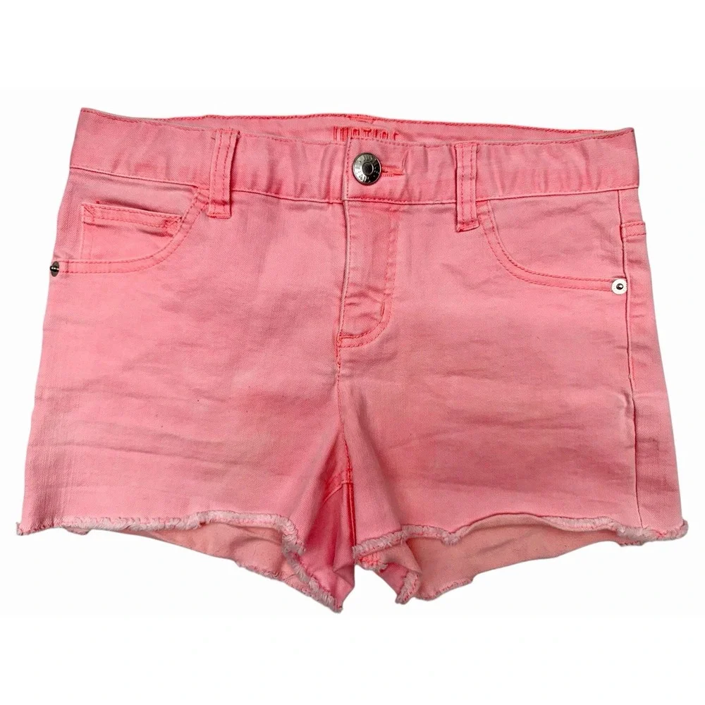 Justice Shorts Girls Size 16 Pink Cut Off Raw Denim Stretch Casual‎ Walking