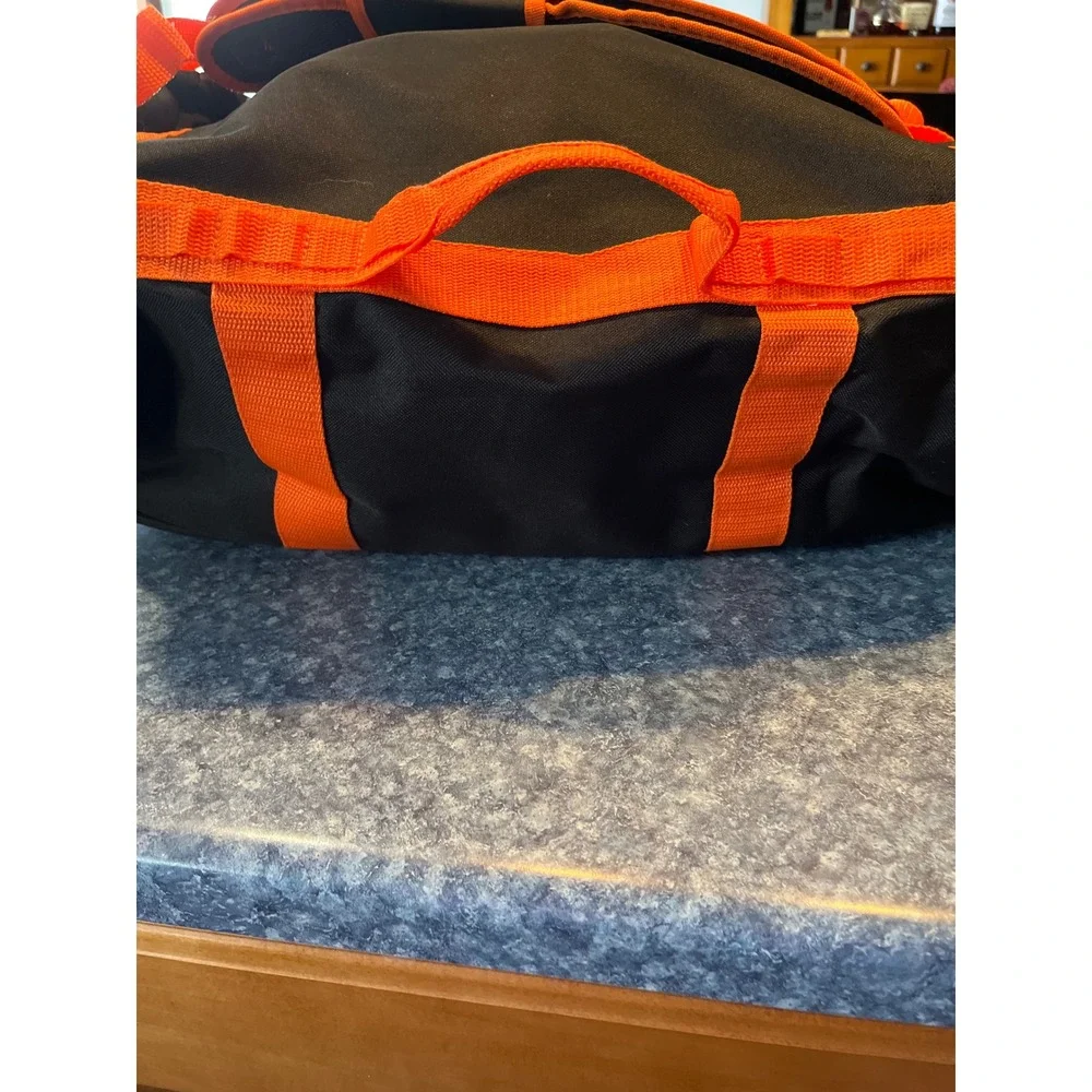 Harley-Davidson Canvas Duffle Bag / backpack Black Orange Bar & Shield Logo