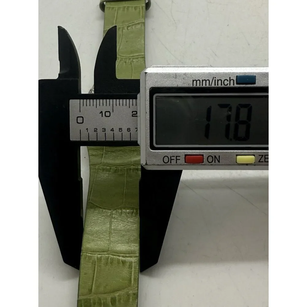 Relic Folio Women's Watch ZR33565 Green Leather Band Crystal Accent Bezel