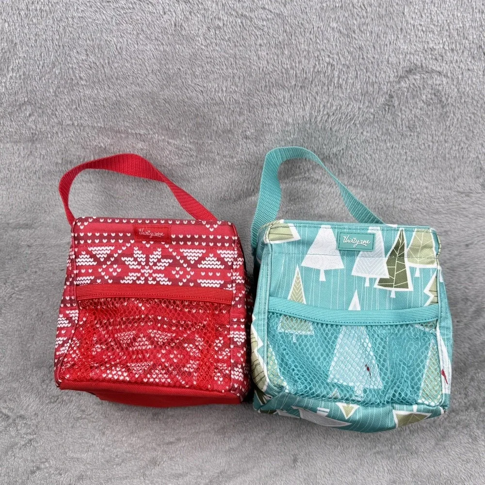 Thirty-One Littles Carry-All Caddy Christmas Winter‎ Print Lot Of 2 31 Gifts