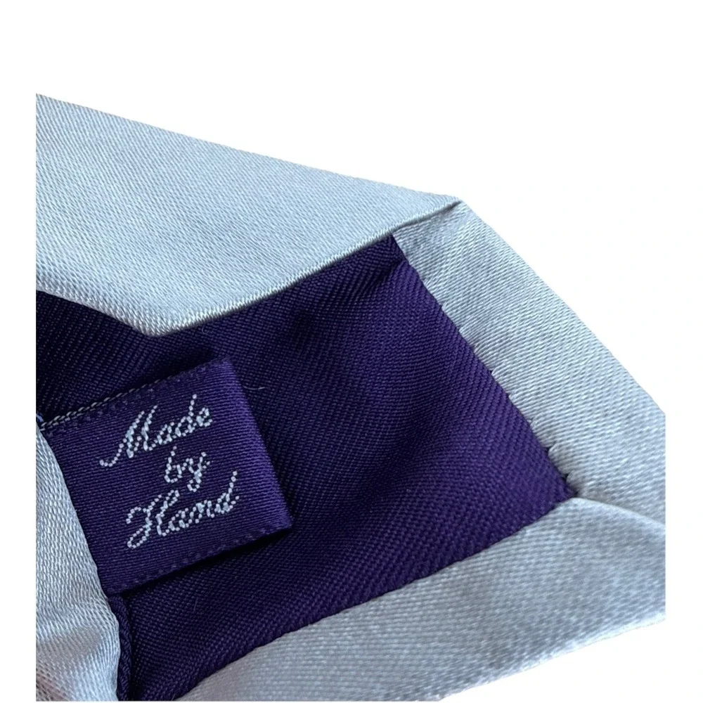 Ralph Lauren Purple Label Tie Cream 100% Silk England Handmade Sleek Smooth