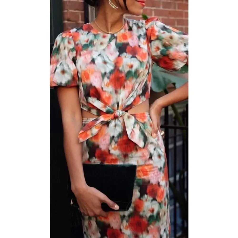 NWT J.Crew Liberty Hazy Days Floral Midi Dress Liberty Print Size 6