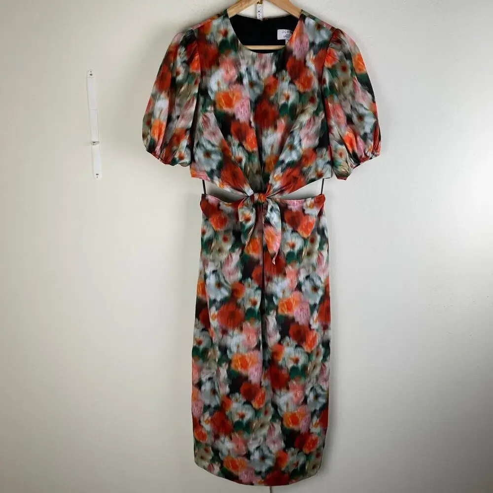 NWT J.Crew Liberty Hazy Days Floral Midi Dress Liberty Print Size 6