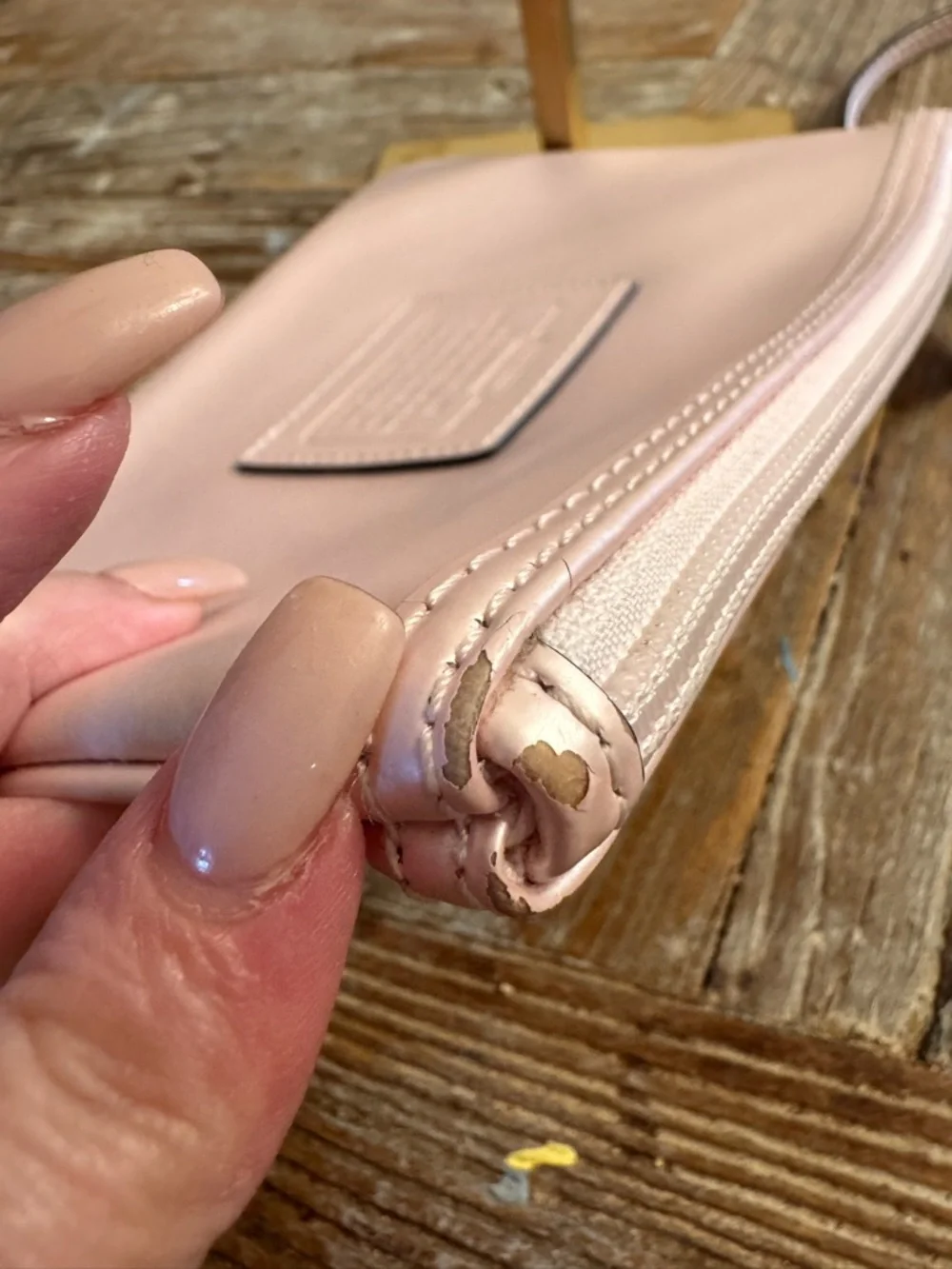 Coach leather wristlet