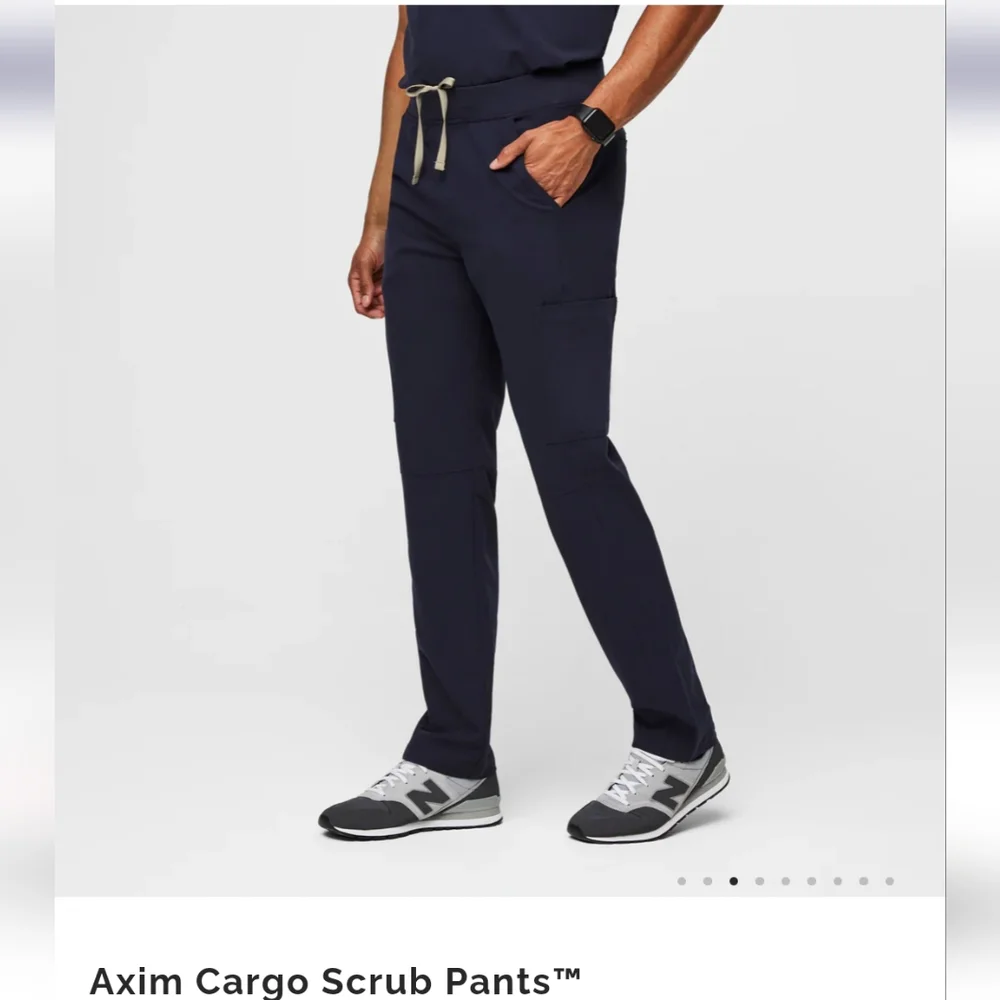 Men's Navy Figs Axim Cargo Scrub Pants