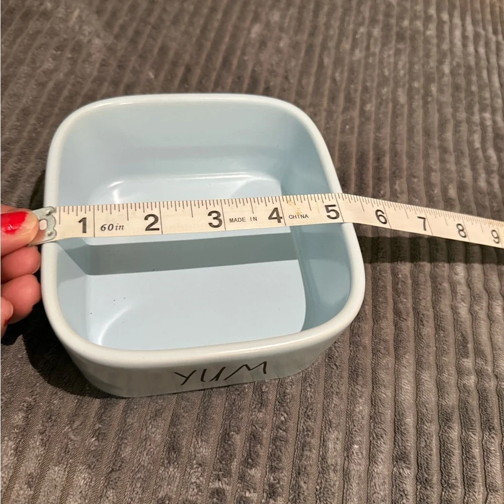 Rae Dunn Light Blue 'YUM' Pet Dish - NEW