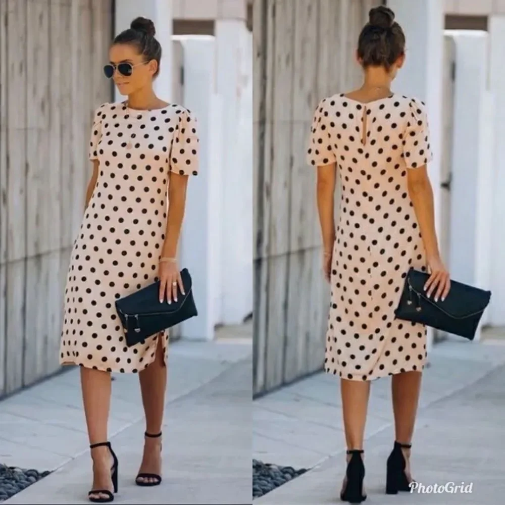 Revolve Dress Forum Los Angeles Vici Call Me Maybe Peach Polka Dot Midi Dress
