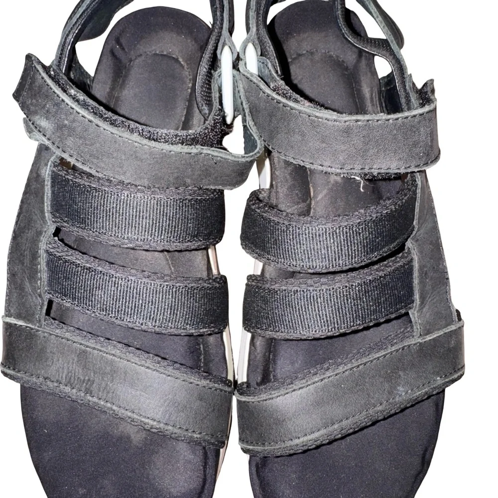 Teva Black Platform Sport‎ Sandals Flatform Chunky Hiking Utility Sandals 9.5