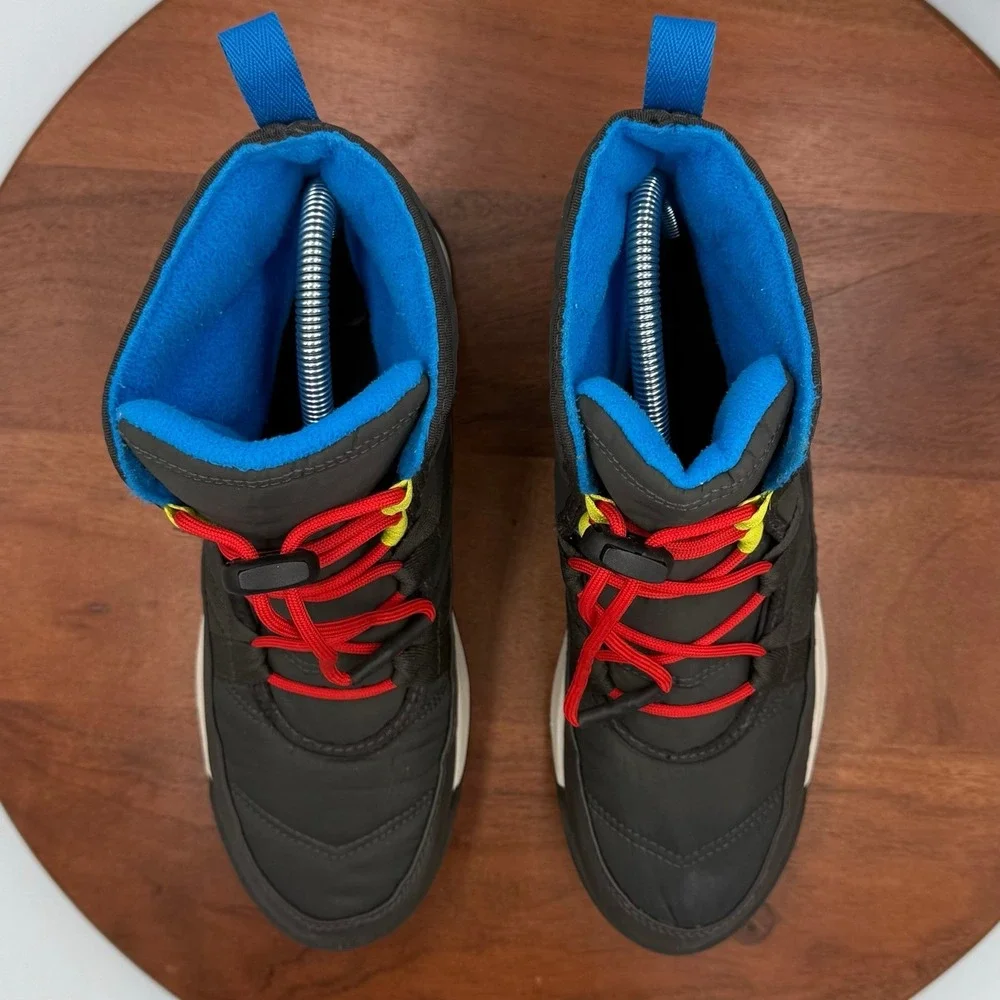 Sorel Whitney‎ II Youth Waterproof Winter Snow Boots Size 5 Black Blue Insulated
