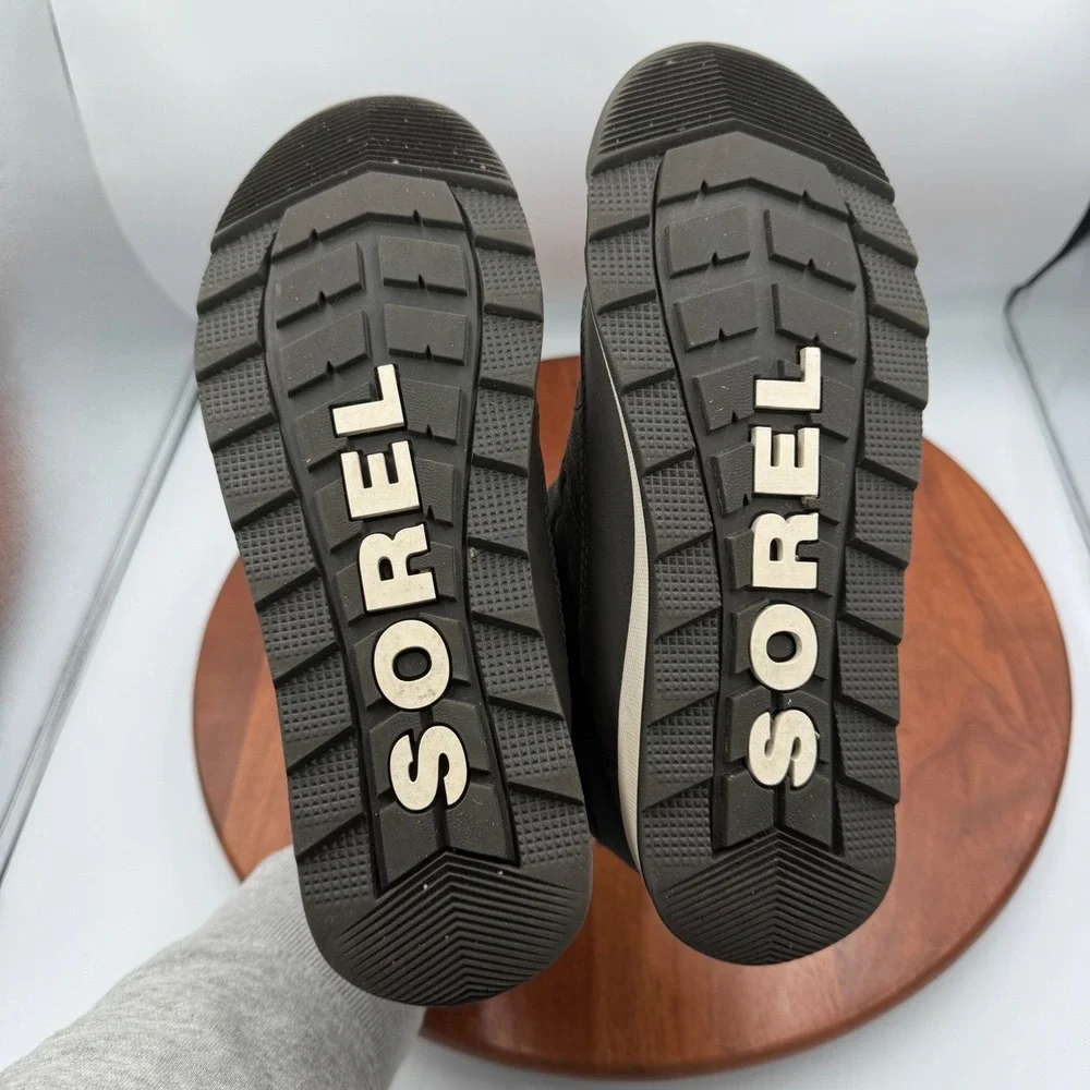 Sorel Whitney‎ II Youth Waterproof Winter Snow Boots Size 5 Black Blue Insulated